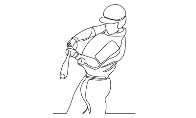 Continuous line of baseball player