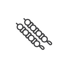 BBQ skewers line icon