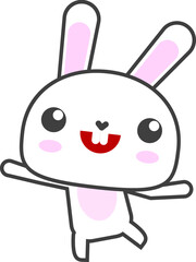 Bunny Character. Rabbit Cartoon. Cute Rabbit Cartoon. Bunny Cartoon.