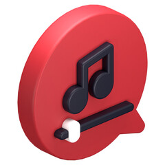 3d isometric music playlist icon illustration
