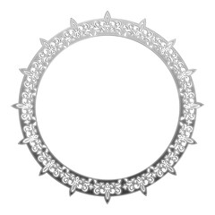 イラスト素材: レトロ、アンティーク、ビンテージのシルバーメタリックのフレーム。銀色の飾り罫オーナメント