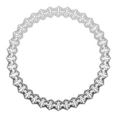 イラスト素材: レトロ、アンティーク、ビンテージのシルバーメタリックのフレーム。銀色の飾り罫オーナメント