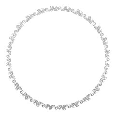 イラスト素材: レトロ、アンティーク、ビンテージのシルバーメタリックのフレーム。銀色の飾り罫オーナメント