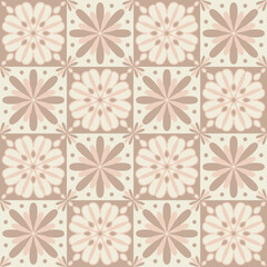 Creative ceramic tile, trendy symmetrical square tile design vector illustration for design