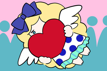 angel giving gifts illustration