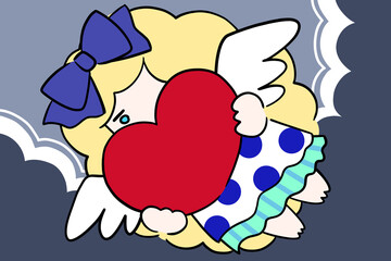 angel in the clouds illustration