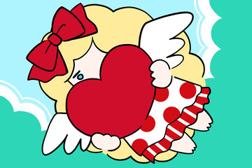 恋のキューピッド　小さな女の子　イラスト