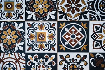 Mosaic from old tiles, ideal for arts and crafts background, pattern in oriental style. The concept...