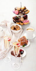Afternoon tea stand with sweet treats.