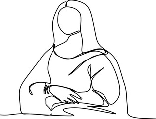 silhouette of a woman. One line art. Continuous line drawing 