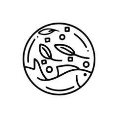 Fish design logo template, restaurant seafood sushi