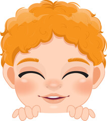 Cute Peekaboo Little Boy or Kid Peeking Boy Cartoon Character