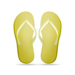 casual slipper flip flop sandal summer vacation tourist fashion wear 3d illustration rendering 3d