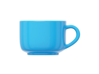 Blue mug. 3D rendering. Icon on white background.