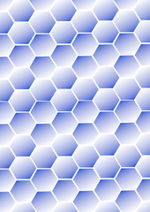 The illustrations and clipart. Abstract geometric background. Seamless pattern of hexagons on a blue gradient pattern.