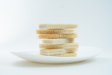 Delicious wafer vanilla biscuits snack