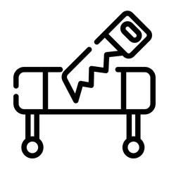 sawing line icon