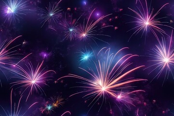 Fireworks in Night Sky Seamless Texture Pattern Tiled Repeatable Tessellation Background Image