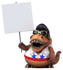 Fun 3D cartoon illustration of a Trex rocker