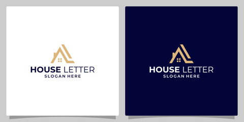 House building logo design template with initial letter A and L logo graphic design vector illustration. Symbol, icon, creative.