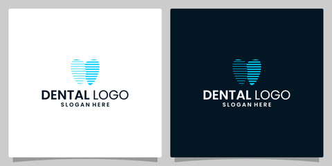 Dentistry clinic logo design template with geometric line abstract dental logo graphic design vector illustration. Symbol, icon, creative.