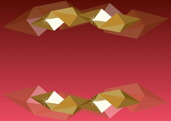 A text frame. An abstract background with gold triangles