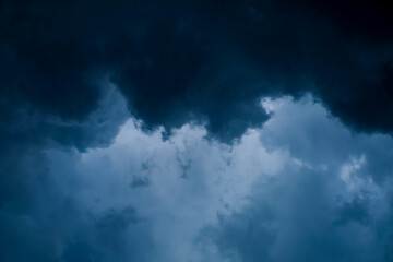 Naklejka na ściany i meble Dark sky during thunderstorm or dark clouds background