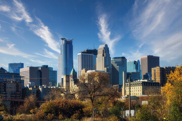 Fototapeta na wymiar Minneapolis Downtown Skyline Architecture