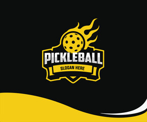 pickleball logo vector graphic for any business especially for sport team, club, community.