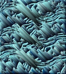 Obraz premium 3d illustration melting wax style in turquoise blue and shades of grey