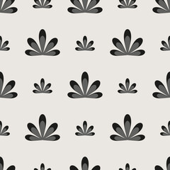 Essential floral seamless vector pattern. Neutral geometry useful repeating pattern for packaging and backgrounds. 