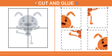 cut and glue insect education paper game for kindergarten and preschool cut and glue game for kids