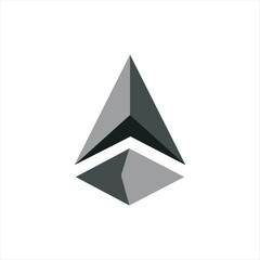 Three dimensional triangle logo design vector