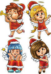 Isolated Angel celebrating Christmas