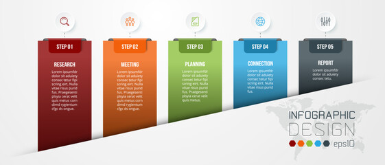 Business concept infographic template with chart.