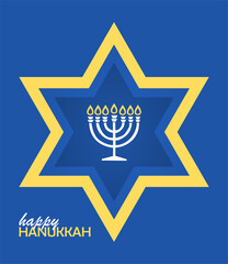 blue happy hanukkah poster design stock vector