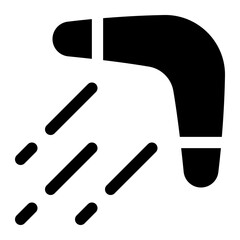 Boomerang Throw Glyph Icon Vector