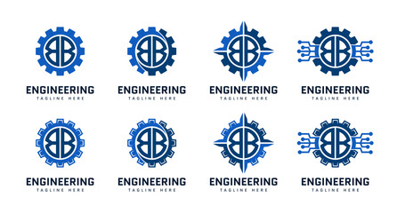 Monogram Letter B in gear. Perfect for engineer, industrial, construction, automotive and technology logos