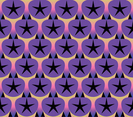 Abstract 3D Rising Geometric Stars Seamless Doodle Style Pattern Trendy Fashion Colors Perfect for Allover Print Wrapping Paper Backdrop