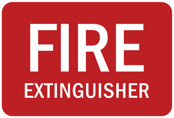 Fire emergency fire extinguisher sign and label