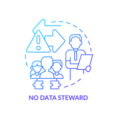No data steward blue gradient icon. Information administrator. Database responsibilities. System manager abstract idea thin line illustration. Isolated outline drawing. Myriad Pro-Bold font used