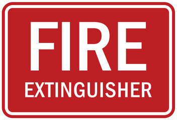 Fire emergency fire extinguisher sign and label