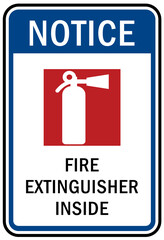 Naklejka premium Fire extinguisher inside sign and label