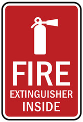 Naklejka premium Fire extinguisher inside sign and label