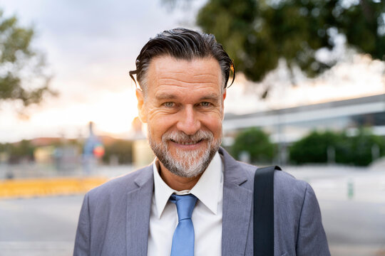 Smiling mature businessman with beard