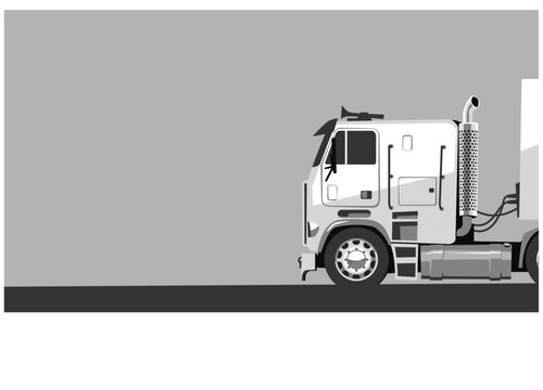 Classiс cab over semi-trailer. Semi-trailer truck. Semitruck. Tractor. Vector image for prints, poster and illustrations. 