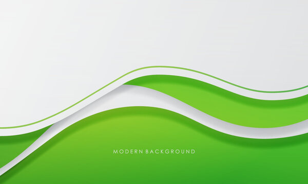 Abstarct Background White And Green With Lines Color