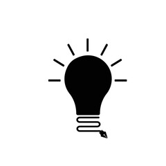 pen tool icon , light bulb illustration, light bulb vector
