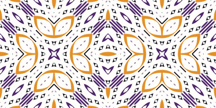 Ikat Floral Scandinavian embroidery, ikat seamless tribal cross, Ancient style Digital textile Asian Design ancient art for Prints Fabric saree Mughal Swaths texture Kurti Kurtis Kurtas