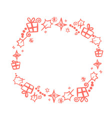 christmas frame doodle design presents